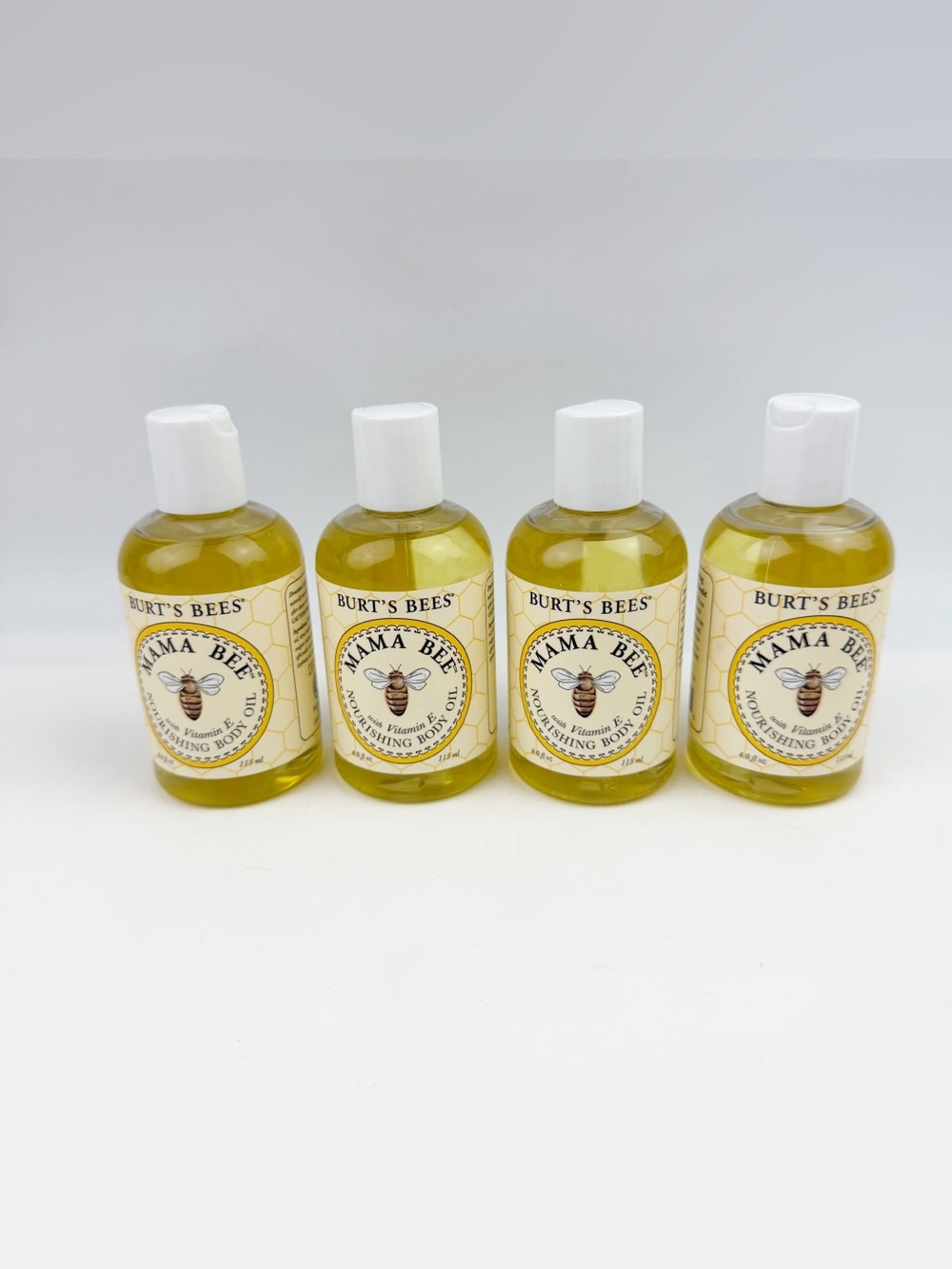 FOUR Burt's Bees Original Mama Bee Nourishing Body Oil Vitamin E 4 oz ea New